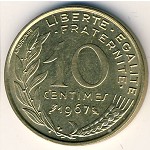 France, 10 centimes, 1962–2001