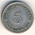 Стрейтс-Сетлментс, 5 центов (1871–1901 г.)