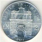 Malta, 2 pounds, 1973
