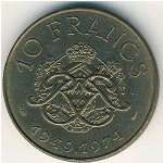 Monaco, 10 francs, 1974