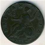 Великобритания, 1/2 пенни (1746–1754 г.)