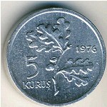 Turkey, 5 kurus, 1975–1977