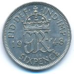 Great Britain, 6 pence, 1947–1948