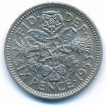 Great Britain, 6 pence, 1953