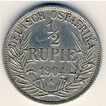 German East Africa, 1/2 rupie, 1904–1914