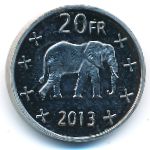 Катанга, 20 франков (2013 г.)