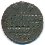 Брауншвейг-Вольфенбюттель, 1 пфеннинг (1780–1806 г.)