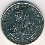 Восточные Карибы, 25 центов (2002–2007 г.)