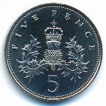 Great Britain, 5 pence, 1982–1984