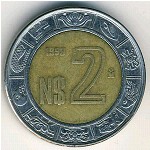 Мексика, 2 новых песо (1992–1995 г.)