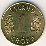 Исландия, 1 крона (1957–1975 г.)