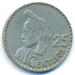 Guatemala, 25 centavos, 1965–1966