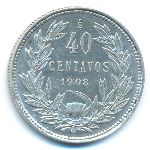 Chile, 40 centavos, 1907–1908