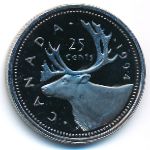 Canada, 25 cents, 1990–2001