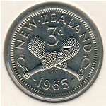 New Zealand, 3 pence, 1956–1965