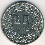 Switzerland, 2 francs, 1982