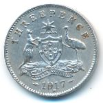 Australia, 3 pence, 1911–1936