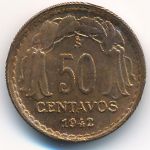 Chile, 50 centavos, 1942