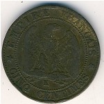 France, 5 centimes, 1861–1864