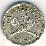 New Zealand, 3 pence, 1937–1946