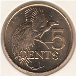 Тринидад и Тобаго, 5 центов (1976–2017 г.)