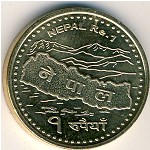 Nepal, 1 rupee, 2007–2009