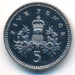 Great Britain, 5 pence, 1998–2008