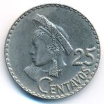 Guatemala, 25 centavos, 1967–1970
