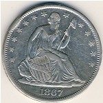 USA, 1/2 dollar, 1866–1873