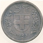 Швейцария, 5 франков (1922–1923 г.)