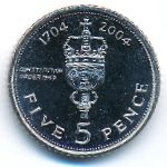 Gibraltar, 5 pence, 2004