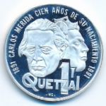 Guatemala, 1 quetzal, 1992