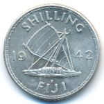 Fiji, 1 shilling, 1942–1943