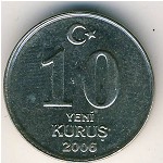 Turkey, 10 new kurus, 2005–2008
