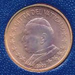 Vatican City, 1 euro cent, 2002–2005