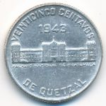 Guatemala, 25 centavos, 1943
