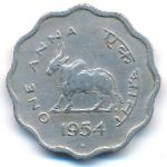 India, 1 anna, 1950–1954
