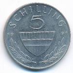 Austria, 5 schilling, 1968–2001