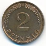 West Germany, 2 pfennig, 1950–1969