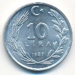Turkey, 10 lira, 1984–1989