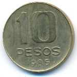 Argentina, 10 pesos, 1984–1985