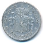Spain, 1 peseta, 1893–1894