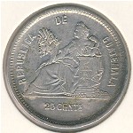 Guatemala, 25 centavos, 1889–1891