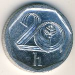 Чехия, 20 гелеров (1998–2004 г.)