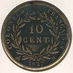 Французские колонии, 10 сентим (1827 г.)