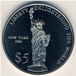 Liberia, 5 dollars, 2000