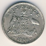 Australia, 6 pence, 1946–1948