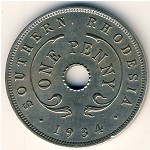 Южная Родезия, 1 пенни (1934–1936 г.)