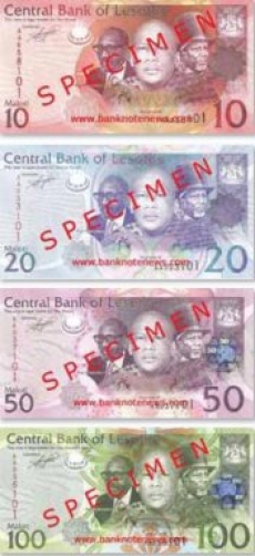 В Лесото вышла обновленная серия банкнот