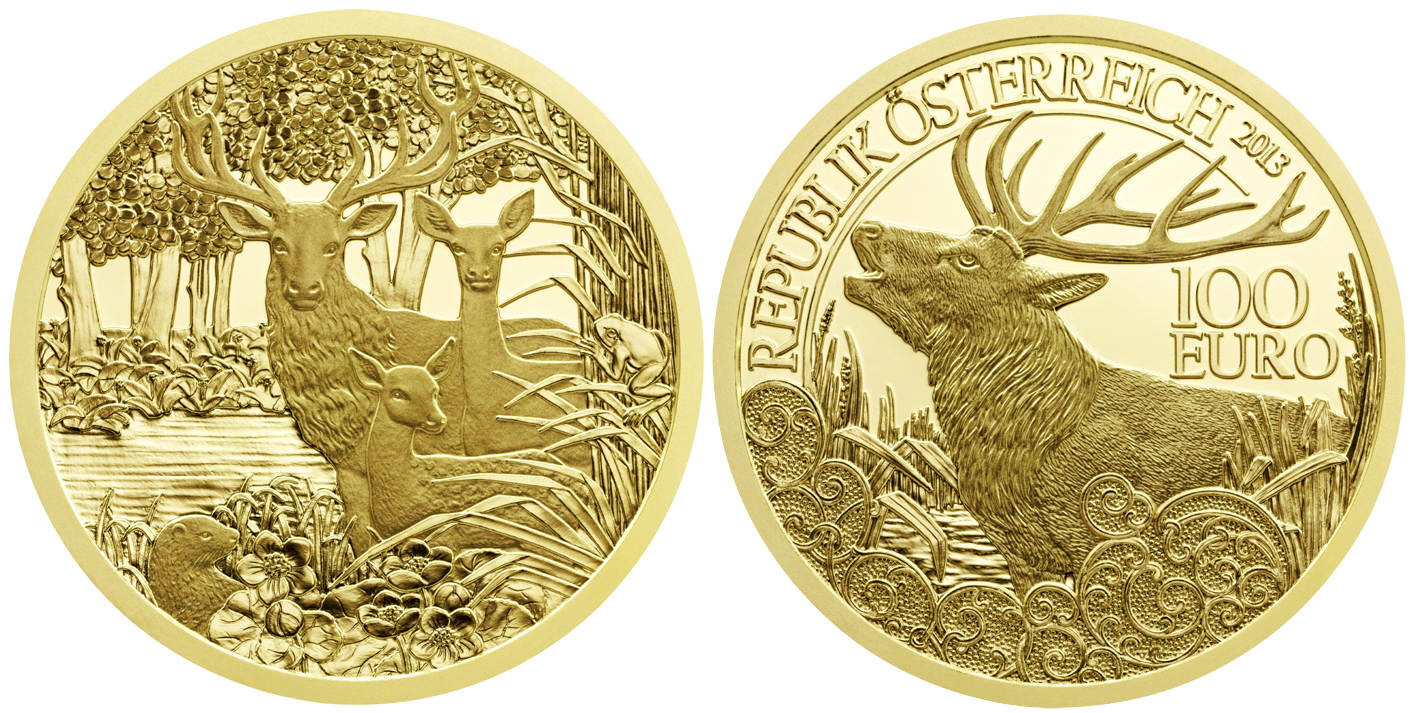 The gold coin "The red deer"